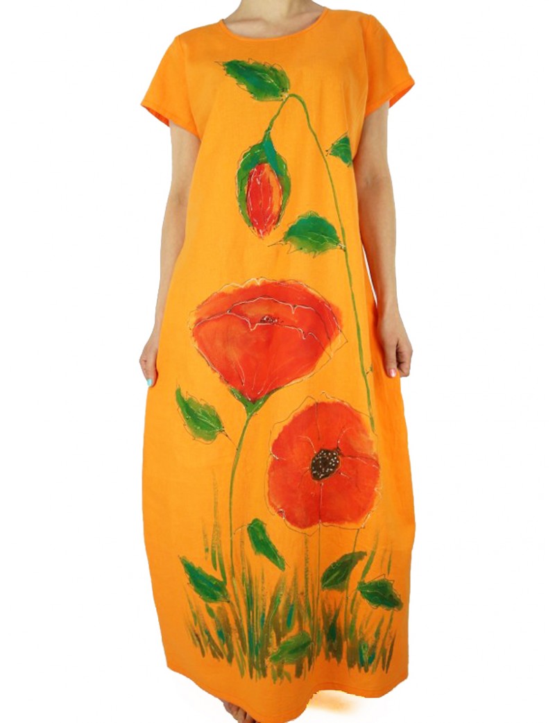 Pomarańczowa bawełniana sukienka