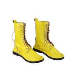 Yellow high leather shoes