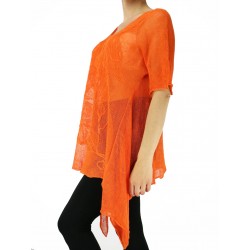 Orange linen blouse