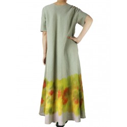 Hand-painted linen dress