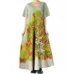 Linen dress, hand-painted NP