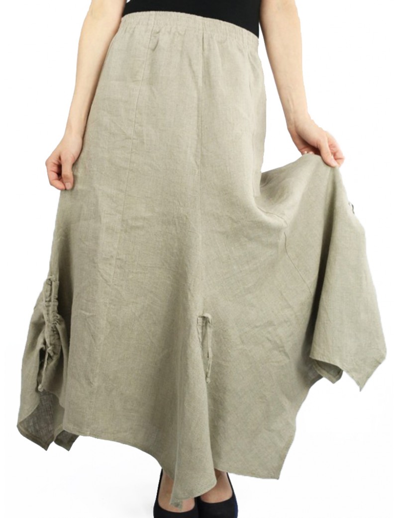 Asymmetrical linen skirt