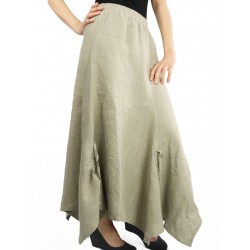 Asymmetrical linen skirt
