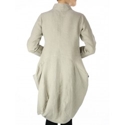 Asymmetrical linen coat Naturally Podlasek